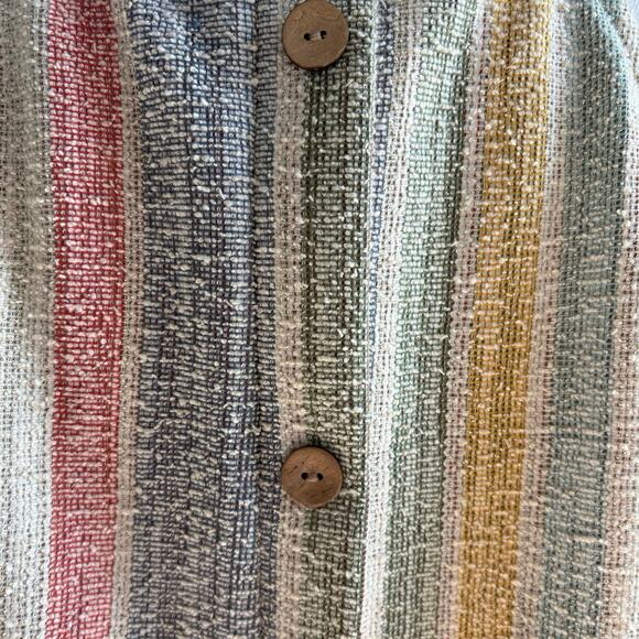 W5 Striped Sleeveless Button Top Large - Picture 3 of 4